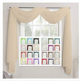 Megachest TAILORED VOILE WINDOW SCARF PELMET (mink, 56"X197"X1 Panel)