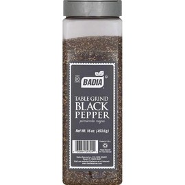 Badia Table Grind Rollermill Black Pepper, 16 Ounce Bottle -- 6 per case.