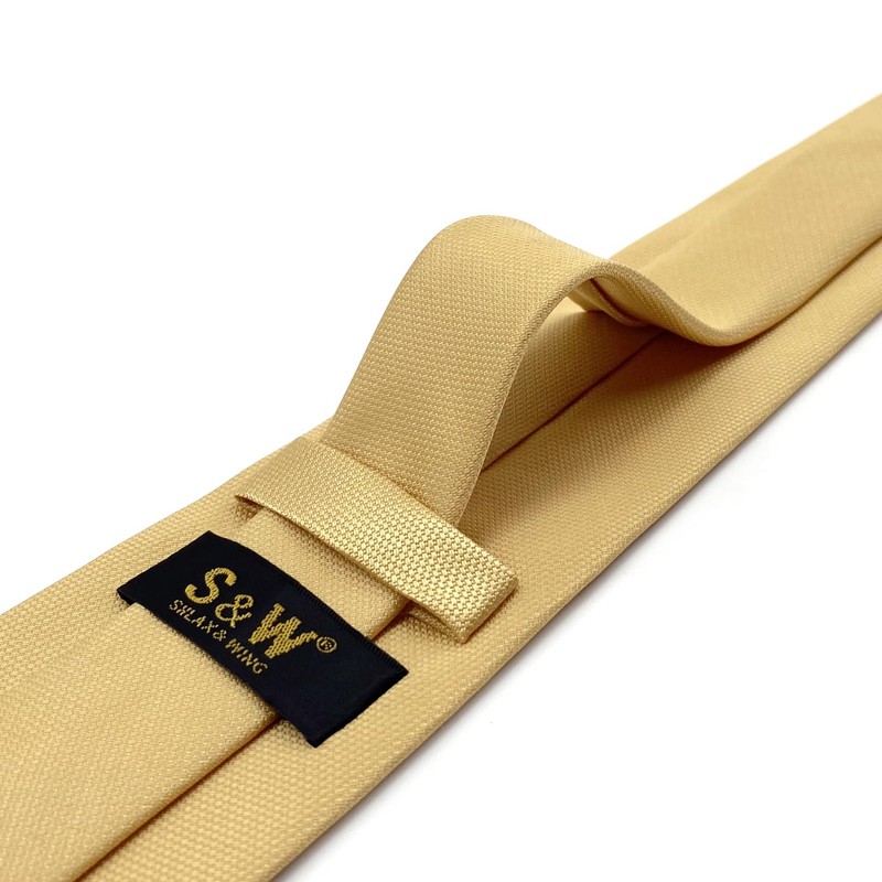S&W SHLAX&WING Ties for Men Solid Yellow Formal Tie and