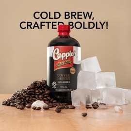 Cappio Cold Brew Coffee, 6-Pack of 16 oz Bottles – Bold, Smooth, Low-Acidity Made with 100% Arabica Beans, Perfect for Iced or Hot Coffee