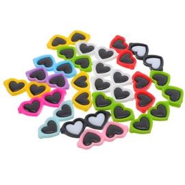 [ibasenice] 40pcs Bracelet Charms Heart Sunglasses Charms Beads Cupcake Toppers Heart Sunglasses Bulk Accessories Jewelry Charms Dollhouse Sunglasses Mini