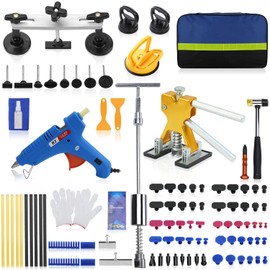 ROADGIVE 100PCS Paint-Free Dent Repair Kit, Adjustable Dent Removal Kit Auto Body Dent Repair Tools with Gold Dent Lifter, Bridge Puller, T-Bar Suction Cup Puller for Auto Dent Removal
