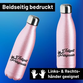 Huuraa Water Bottle Full Time Princess Crown Gift 500 ml Pink Stainless Steel Full Time Princess Present