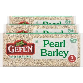 Gefen Pearl Barley Total of 3 Pounds, Premium Quality Pearled Barley, Product of The USA, 16oz (3 Pack)