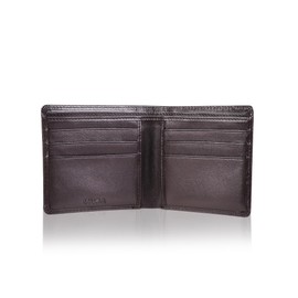 Mura Men's Bi-fold Wallet, Genuine Leather, Lightweight, Holds 7 Cards, Hidden Pocket, Braun