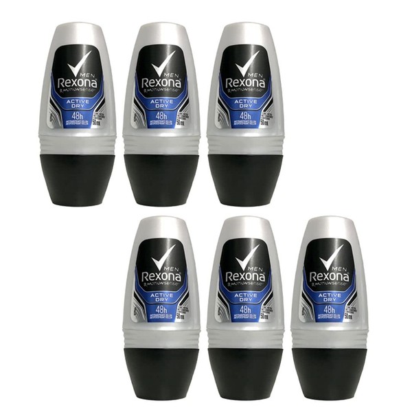 Lexona Deodorant for Waki, Roll-On Men, Active, 1.7 fl oz (50 ml) x 6 Piece Set