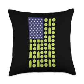 Tennis Ball Tumbler American Flag Cool Sports Lover Gifts Throw Pillow