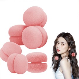 6pcs Sponge Curler Hair Curler Curler Curly Hair Tool Bangs Roller (Pink)