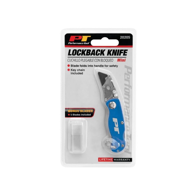 Performance Tool 20205 Folding Utility Knife with Blade Locking Mechanism,