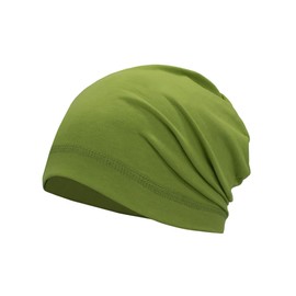 SRLLBBY Lightweight Cotton Beanie, Summer Skull Caps, Breathable Thin Sleep Hats for Running Cycling Hiking Fishing, Tender Bud Green, One Size