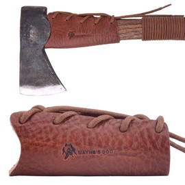 Leather Axe Collar Guard, Axe Handle Wraps Covers for Gardening Picks or Camping Axes Protector (Axe Collar 03)