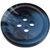 Pack of 6 Blue 23mm Round Faux Horn Sew On