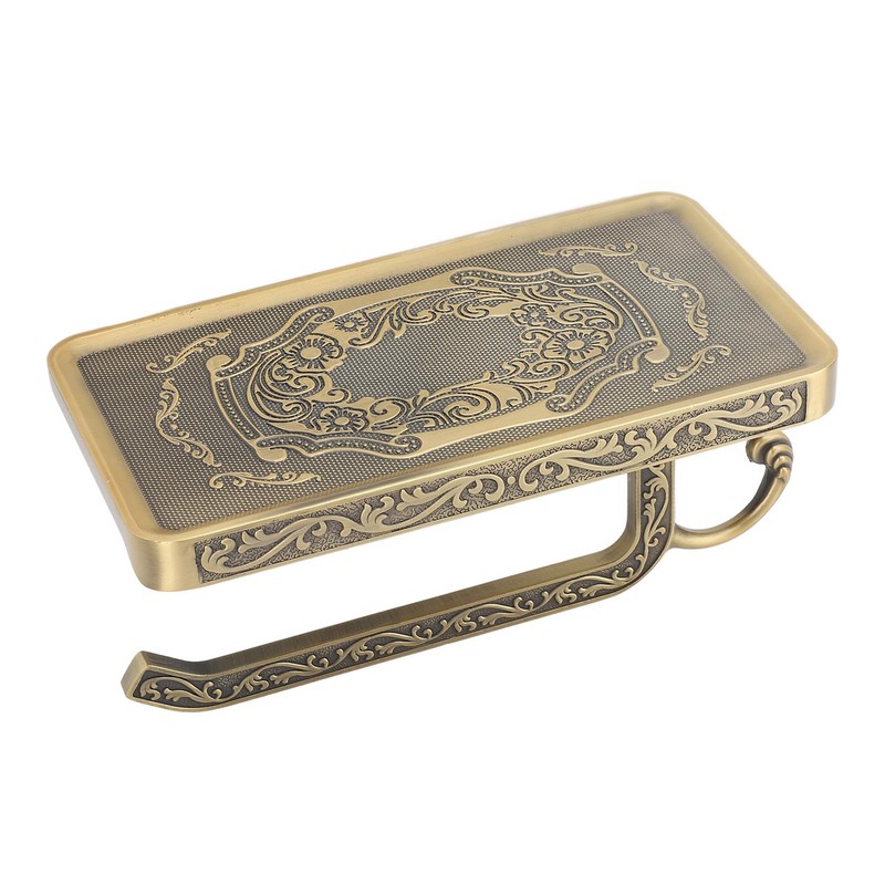 Toilet Paper Holder Multipurpose Retro Elegant Zinc Alloy Double Layer