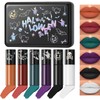 6 Colors Matte Lipstick Set, Dark Red Purple Black Lipstick