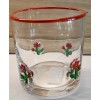Unbranded Anthropologie Dupe Red Flowers on Green Stem Icon Glass