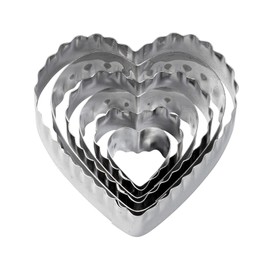 Wilton 6-Piece Nesting Fondant Double Sided Cut Out Cutters, Hearts,Silver