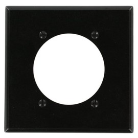 Leviton 2-Gang Flush Mount 2.465-Inch Diameter, Device Receptacle Wallplate, Device Mount, Midway Size, 80530-BLK, Black