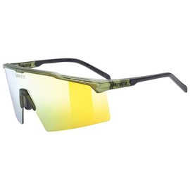 Uvex flowline - occhiali sportivi per adulti - 100% protezione UVA, B, C - privo di appannamenti - olive matt/mir.gold - one size