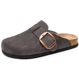 Alpine Swiss Edith - Pantuflas de corcho para mujer, zapatos de patata, Gris, 26 cm