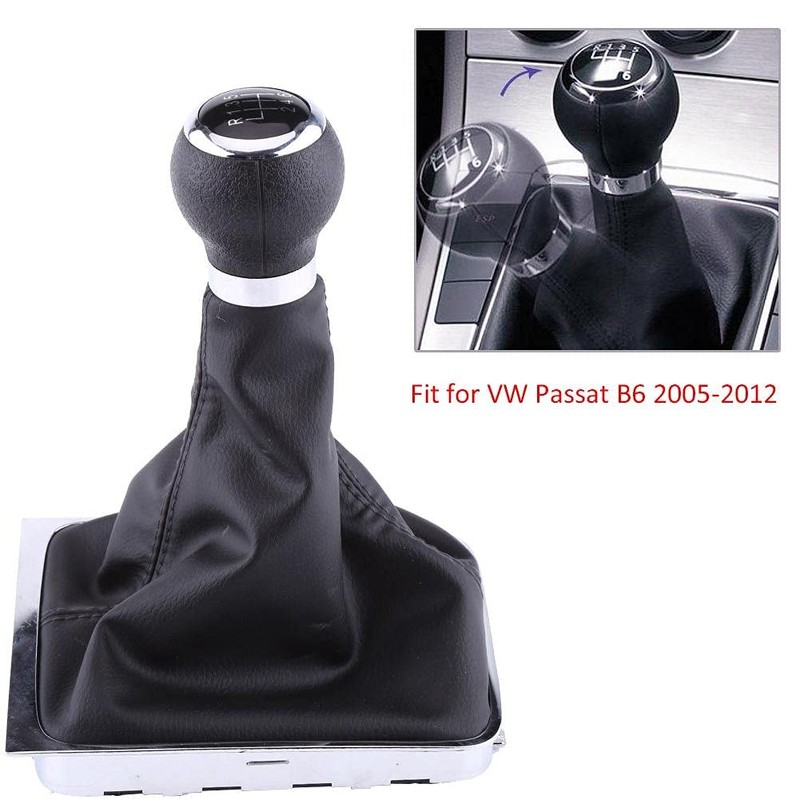 Akozon 6 Speed Car Gear Shift Knob, Shift Knob Gaiter