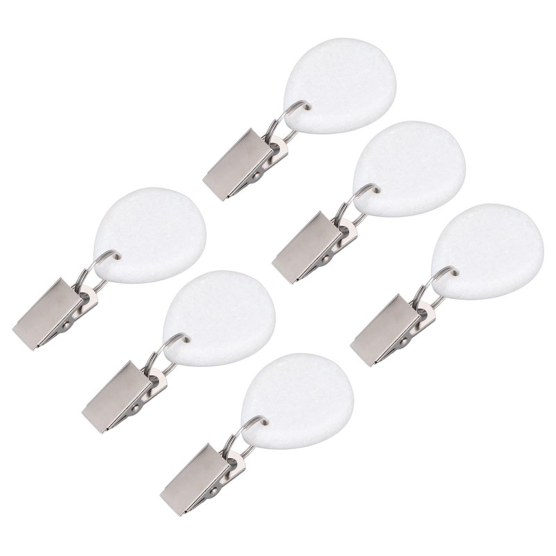 6Pcs Tablecloth Weights Marble Stainless Steel Small Size Waterproof Rustproof