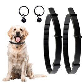 DOINEUFL 2 Pack Collar for Dogs, Dog Collar to Prevent Infections, 24.4in Waterproof Adjustable Dog Collars with Bell, Age over 7 Weeks, Contains Natural Essential Oils, 16 Months Protection (Black)