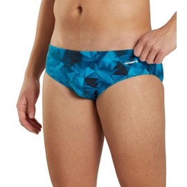 Sporti Boys Athletic Swim Briefs, Chlorine-Resistant Lycra Xtra Life 4-Way Stretch, UPF 50+, Anti-Chafe Drawcord Fit, Competition & Training Swimwear - Blue - 22