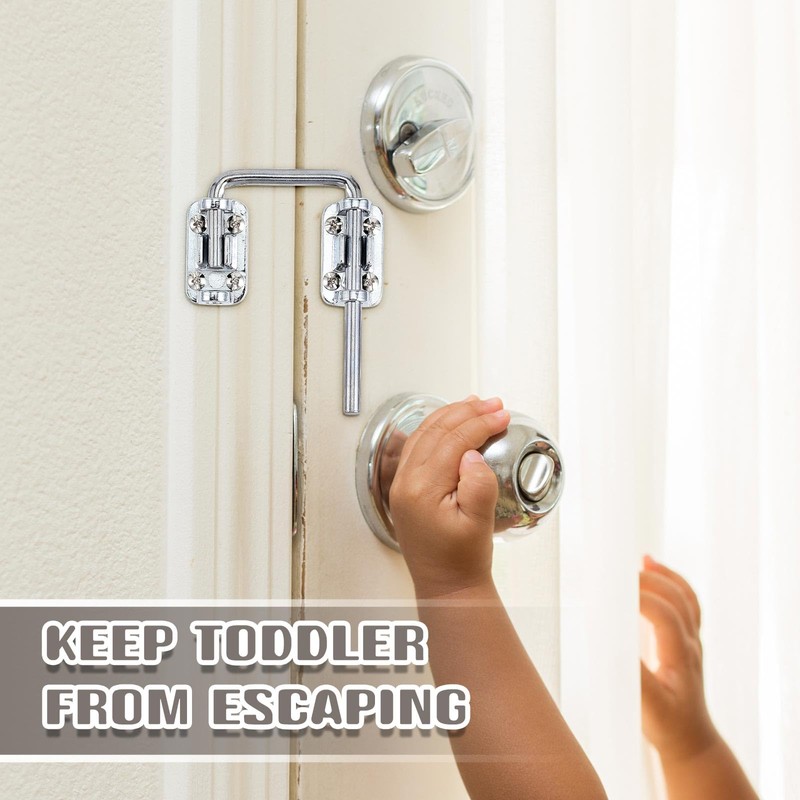 Hicarer 4 Pcs Sliding Glass Door Lock French Door Latch