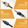 UNOSEKS Countersink with Depth Stop, 6-Piece Countersink Drill Bit Set,