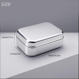 2Pcs Aluminum Travel Soap Case, Metal Self Draining Shampoo Bar Holder, Portable Bar Soap Dish Container for Gym Camping Bathroom