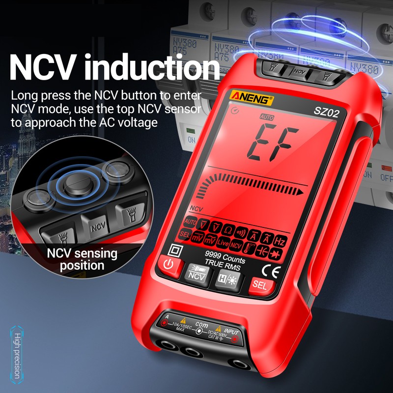 ANENG SZ02 Smart Digital Multimeter Auto Range 9999 Counts NCV