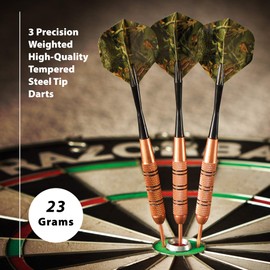 Fat Cat Realtree Hardwoods HD Camo Steel Tip Darts with Storage/Travel Case, 23 Grams