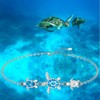Turtle Anklet Ankle Bracelets for Women Sterling Silver Blue Opal