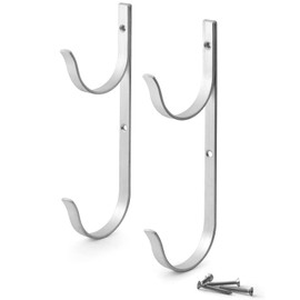 BFYDOAA Swimming Pool Aluminum Pole Hanger, 2 Pieces Aluminum Bracket Set, Pool Brush Hanger, Garden Hose Holder for Skimmer Pole