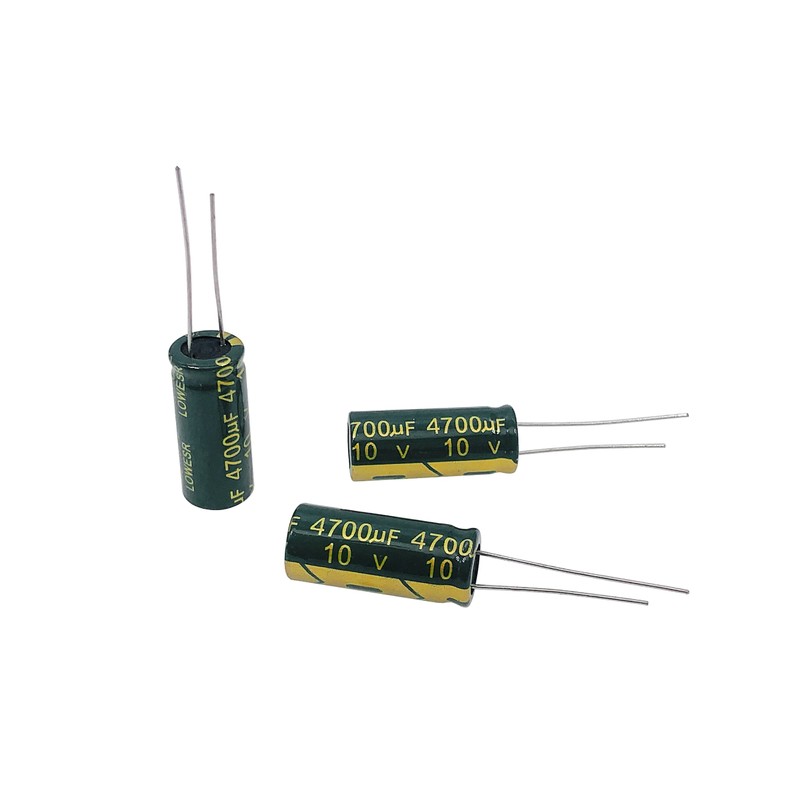 Cermant 10pcs 10V 4700UF Capacitor 10x25MM(0.39x0.98in) High Frequency Aluminum Electrolytic