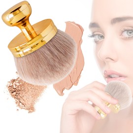 Large Self Tanning Brush for Body and Face, Kabuki Makeup Brush for Tan Application Body & Leg Tanner Makeup, Suncreen Applicator for Women Men Teens Gift for Friends Family (Gold)