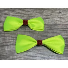 handmade 2pcs Girls Hair bow Christmas Pigtails