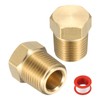 sourcing map 2Pcs Brass Hex Head Plug Compression Cap Fitting