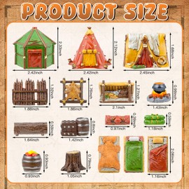 Warmtree 17 Pcs Miniature Terrain Camp Terrain Building Tabletop Wargames