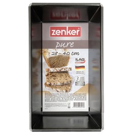 Zenker 3974 Universal-Brotbackform ausziehbar 28-40 cm aus derSeriePure,KönigskuchenformmitAntihaftbeschichtung,hochwertigeBackform(Farbe:schwarz),Menge:1Stück