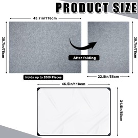 Sratte Jigsaw Puzzle Board with Dustproof Cover, Foldaway Felt Puzzle Board Portable Puzzle Mat, Foldable Puzzle Pad Puzzle Storage Board, Non Slip Surface (45.7 x 30.7 Inch)