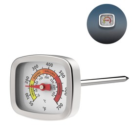 KT THERMO Grill Thermometer Grill Pit Replacement Thermometer Barbecue Charcoal Smoker Temperature Gauge for BBQ Meat Cooking Lamb Beef, Stainless Steel Temp Gauge, Small Oven Accessories（White）