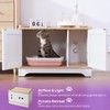 Boho Cat Litter Box Enclosure, Hidden Cats Washroom with Woven