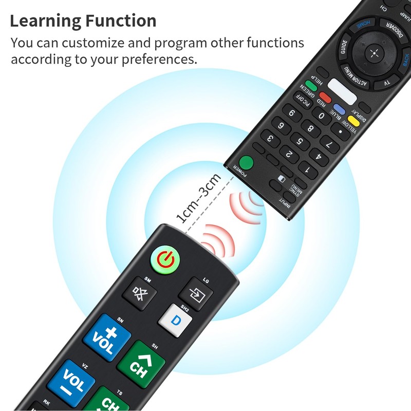 Alkia Universal Big Button TV Remote Control with Glow-in-the-Dark Keys