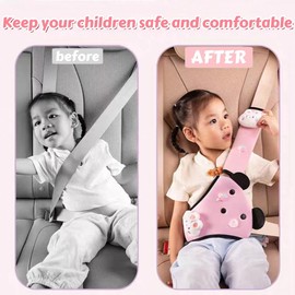 Zigihos - Funda para cinturón de seguridad para niños, ajustadores de cinturón de seguridad para niños y niños, cojín triangular, fundas para cinturón de seguridad para niñas y niños (rosa (rosa))