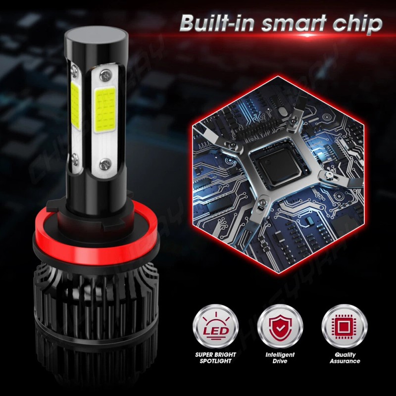 CHUSYYRAY 4-Sides H11 LED Headlight Bulbs Kit 360000LM HIGH-LOW Beam