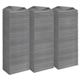 Orighty Grey Microfiber Cleaning Cloth, 150 Pack Highly Absorbent Cleaning Supplies, Lint Free Kitchen Towels Cleaning Rags, Microfiber Towels for Cars, House, Window, 12x12 inch