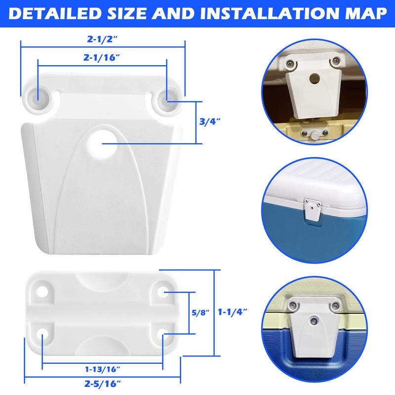 Cooler Hinge and Latch and Screws Kit, High Strength Cooler