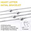 FOCALOOK Initial Bracelet Womans Silver Heart Bracelets Tiny Small Letter