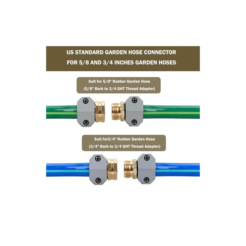 LIULO TOOL Garden Hose Repair Kit - 3 Set Aluminum